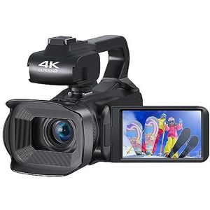 4K 60FPS Digitale Camcorder 64MP Video Camera Live Stream Webcam 4.0 ""Touch Screen Vlog Recorder 18X Zoom Camera HD camera (Color : 32G SD Card)