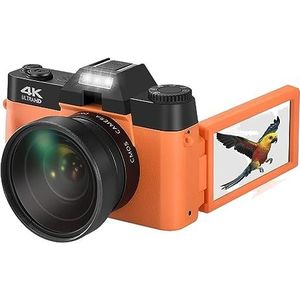 16X Vintage 48MP 4K Digitale Camera Retro Video Camcorder 3 ""180 ° Flip Screen Fotografie Camera for selfie Macro Groothoeklens HD camera (Color : 64G TF Card, Size : Only Camera)