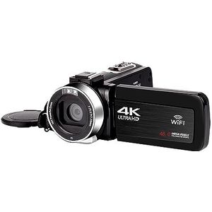 4K UHD Digitale Video Camera For Vlog 18X WIFI Camcorder HDMI Live Streaming Camera Draaien LCD Touch Screen 48MP Recorder HD camera (Color : No SD Card, Size : Standard)