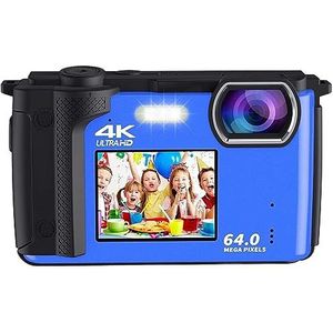 Dual Screen Selfie Camcorder 64MP Digitale Camera For Fotografie 2 ""2.8"" Wifi 4K Vlog Video Camera Live Streaming Webcam HD camera (Color : With 64G, Size : With EXtra Battery-02)