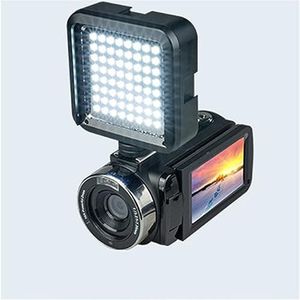 4K HD Nachtzicht Digitale Camcorder 48M Thuis wifi Live Streaming Camcorder DV Digitale Camera HD camera (Size : Black+Camera Light)