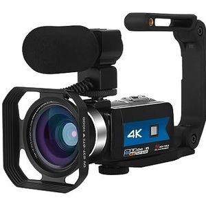 Volledige 4K UHD Streaming Camcorder Digitale Camera's 56MP Outdoor WIFI Videorecorder Vlog IR Nachtzicht HD camera (Color : Black, Size : 64G SD Card)