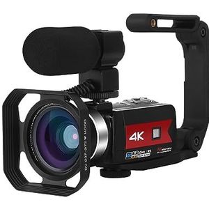 4K Professionele Camera's For Video-opname 56MP Wifi Vlog Camcorder Streaming Webcam IR Nachtzichtstabilisator HD camera (Color : Black, Size : 16G SD Card)