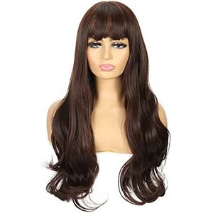 DieffematicJF Pruik Wig Women's Big Wave Long Curly Hair Full Head Set Elastic Mesh