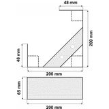 RVS hoekpoot meubelpoot hoogte 6,5 cm