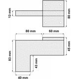 Design hoekprofiel meubelpoot hoogte 10,2 cm