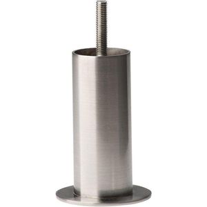 Ronde RVS meubelpoot 10 cm met platte flens (M8)