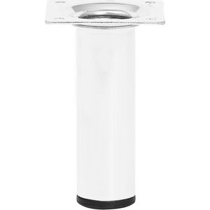 Witte ronde meubelpoot hoogte 10 cm