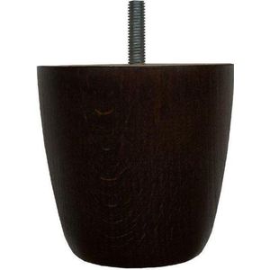 Ronde Donkerbruine Houten Meubelpoot 8 cm (M8)