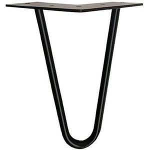 Stalen - Hairpin Tafelpoot - Zwart - Massief Staal - Hoogte 20 cm