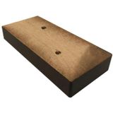 Bruine rechthoekige houten meubelpoot 2 cm