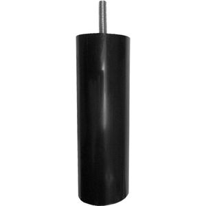 Zwarte Plastic Ronde Meubelpoot 15 cm (M8)