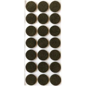 Bruine viltschijf rond diameter 3 cm (21 stuks)