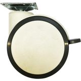Meubelwiel wit rond Ø 10 cm en hoogte 12,5 cm  van massief kunststof
