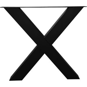 Zwarte X tafelpoot 72 cm (koker 10 x 10 cm)