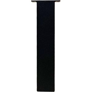 Set 4 zwarte vierkanten rechte tafelpoten 43 cm (koker 8 x 8 cm)