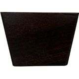 Kleine vierkanten schuinaflopende houten donkerbruine meubelpoot 5 cm