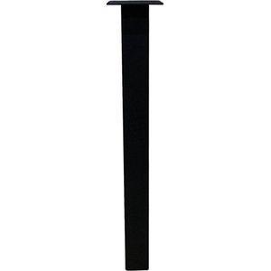 Set 4 zwarte stalen rechte tafelpoten 72 cm (koker 6 x 6 cm)