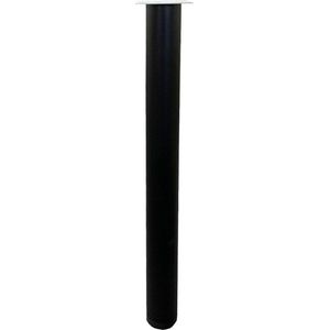 Zwarte ronde verstelbare tafelpoot 72 cm (set 4 stuks)