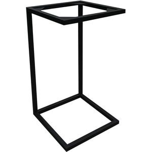 Stalen tafelonderstel zwart rechthoek 33 bij 33 cm en hoogte 60 cm (koker 2 x 2 cm)