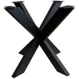 Zwarte vierkanten stalen matrix tafelpoot hoogte 72 cm en breedte/diepte 85 cm (koker 10 x 5)