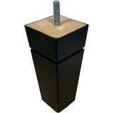 Meubelpoot  taps 5,5 bij 5,5 cm en hoogte 12 cm  van massief hout (M8)