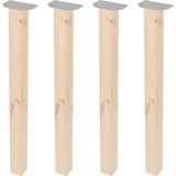 Vurenhout - Tafelpoot - Houtskleur - Set van 4 Stuks
