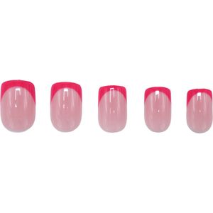 Boozyshop ® Nepnagels Hot Pink - Plaknagels Roze - 24 Stuks - Kunstnagels - French Manicure - Press On Nails - Manicure - Nail Art - Plaknagels met Lijm - French Nails
