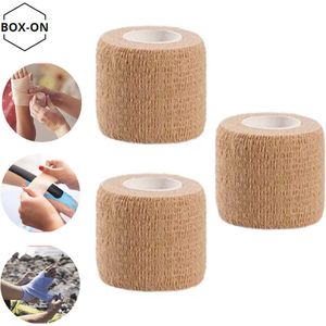 Zelfklevend verband - Huidskleur - 3 STUKS - Elastisch - Bandagetape - Sporttape - Verband voor pols, elleboog, enkel en nog veel meer - Anti blaar - Anti slip
