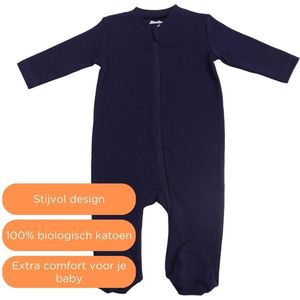 BonBini´s baby boxpakje - playsuit - DarkBlue Dreams - maat 80 - 100% organisch katoen - premium kwaliteit