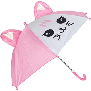 Fop en Bij kinderparaplu - Paraplu - Gemaakt voor kinderen - Poes - Roze
