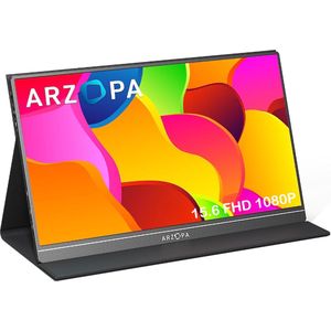 Arzopa Portable Monitor – Draagbare Monitor – 60Hz – Draagbaar Scherm – Speakers – Monitor - Beeldscherm – 15.6 Inch – IPS - Full HD