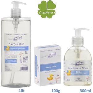 La Cigale Babyzeep Voordeelpakket - 1 lit, 300 ml Vloeibare Zeep - 100 g zeeptablet - Hypoallergeen