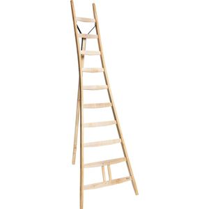 Driepootladder - 8 treden/sporten - Stahoogte 213 cm - Houten ladder