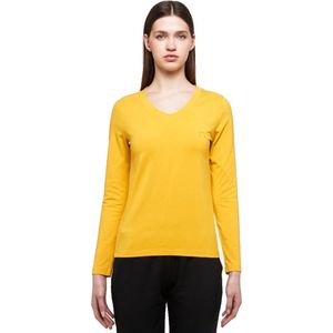 WB Comfy Dames Shirt Lange Mouw V-Hals Geel