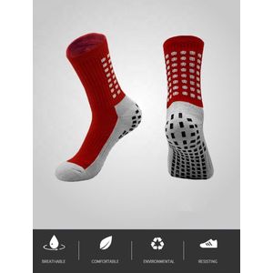 Gripsokken Voetbal Anti-blaren Anti-slip One Size-ROOD