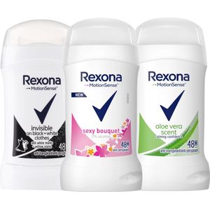 Rexona Motion Sense Deodorant Vrouw Stick - 3 x 40ml - Meest Geliefde Deodorants - Deodorant Vrouw Voordeelverpakking