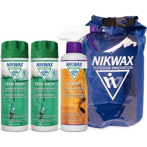 Nikwax ""Voordeelpakket"" - 2x Tech Wash 300ml & 1x TX.Direct Spray-on 300ml - 3-Pack + Extra Dry Bag 10L