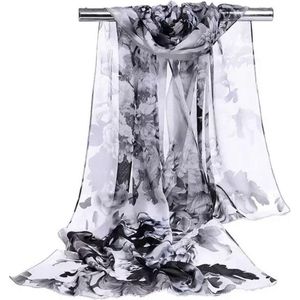 Emilie Scarves - sjaal - bloemen - viscose - zwart grijs