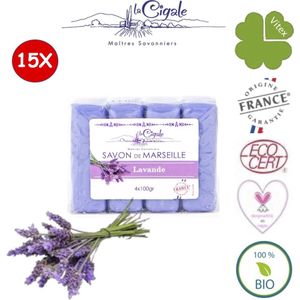 Marseille zeep 60x100g | Glycerine Lavendel olie zeep | La Cigale