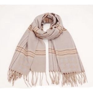 Sjaal tweed-geruit herfst-winter 180/70cm grijs