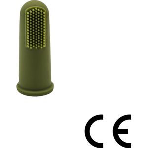 Baby tandenborstel - doorkomende tandjes - tandvlees massage - vinger tandenborstel - baby/peuter - silicone - vingertandenborstel baby - Groen inclusief opbergdoosje