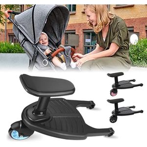 Meerijdplankje - Universeel - Meerijdplankje met zitje - Voor kinderwagen/buggy - Super handig!