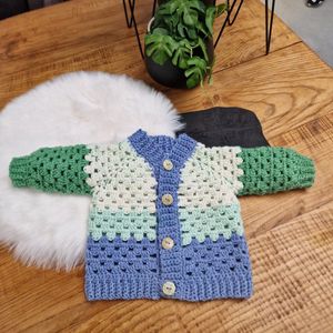 Happy Bebie | Newborn | Baby | Jasje | Vestje | Kraamkado | Gehaakt | Handmade