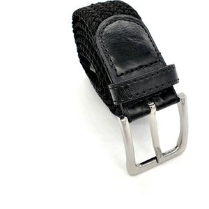 Elastiek Riem - Stretch - Gevlochten - Zwart 120 cm