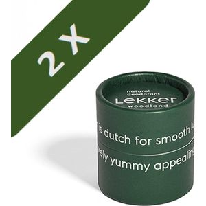 The Lekker Company - 2 x Deodorant - Woodland - 2 x 30 ml - 60 ml - plastic vrij - half jaar lang gebruik