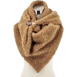 Driehoekige Sjaal - Teddy - Dikke Kwaliteit - Camel - 160 x 80 cm (18#)