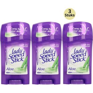 Lady Speed Stick Aloe Vera Deodorant Stick - 24H Zweet Bescherming & Anti Witte Strepen - Populairste Anti Transpirant Deo Stick - Deodorant Vrouw - 3 x 45g