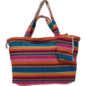 Mycha Ibiza - strandtas - weekendtas - shopper - handtas - rits - clutch - katoen – MYC220062