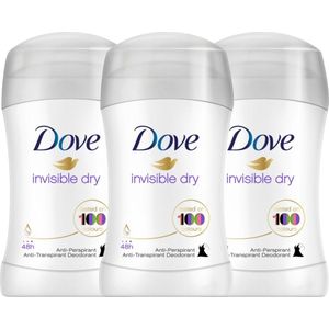 Dove Invisible Dry Deodorant Stick - 3 x 40ml - Deodorant Vrouw